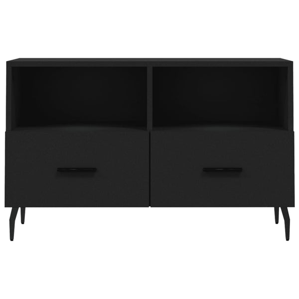Schwarzes TV-Möbel Hergane 80x36x50cm (Holz)