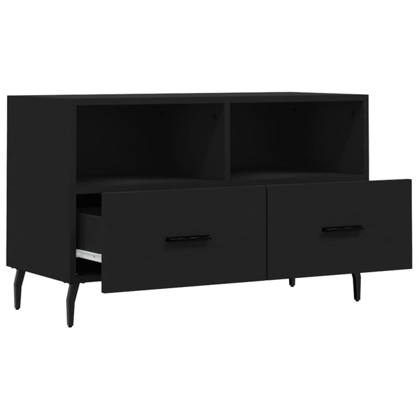 Schwarzes TV-Möbel Hergane 80x36x50cm (Holz)