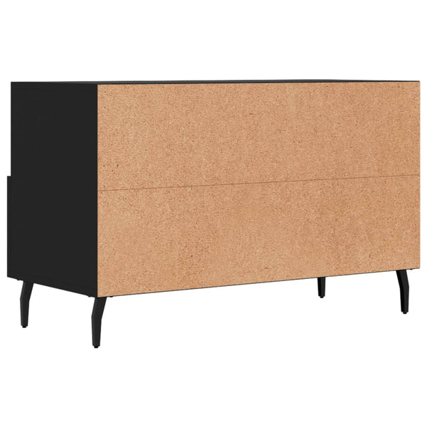 Schwarzes TV-Möbel Hergane 80x36x50cm (Holz)