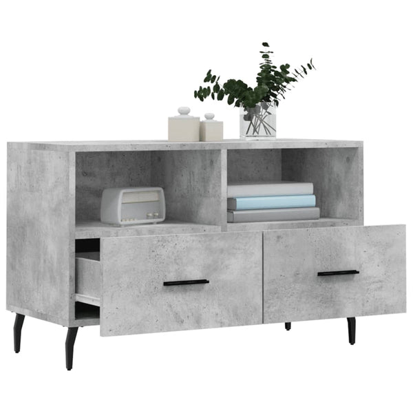 Betongrauer TV-Schrank Hergane 80x36x50cm (Holz)
