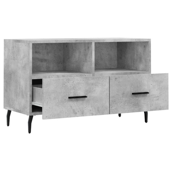 Betongrauer TV-Schrank Hergane 80x36x50cm (Holz)