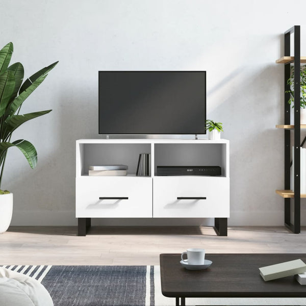 Weißer TV-Unterschrank Azarie 80x36x50cm (Holz)
