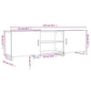 TV-Lowboard Egeto Sonoma Eiche 150x30x50cm (Holz)