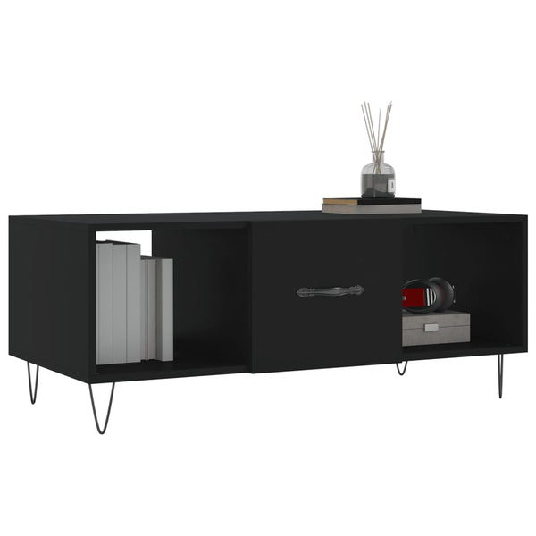Schwarzer Couchtisch Teleajenului 102x50x40cm (Holz)