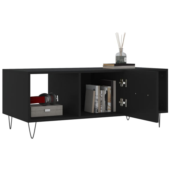 Schwarzer Couchtisch Teleajenului 102x50x40cm (Holz)