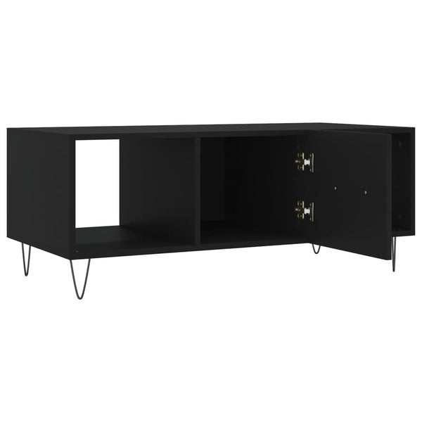 Schwarzer Couchtisch Teleajenului 102x50x40cm (Holz)