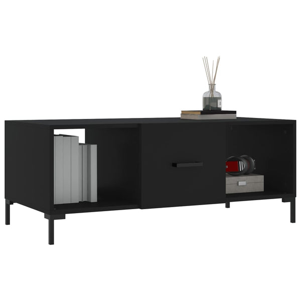 Schwarzer Couchtisch Ielinca 102x50x40cm (Holz)