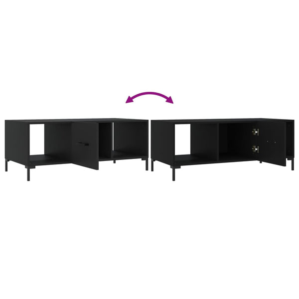 Schwarzer Couchtisch Ielinca 102x50x40cm (Holz)