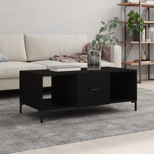 Schwarzer Couchtisch Ielinca 102x50x40cm (Holz)