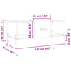 Schwarzer Couchtisch Ursula 102x50x40cm (Holz)