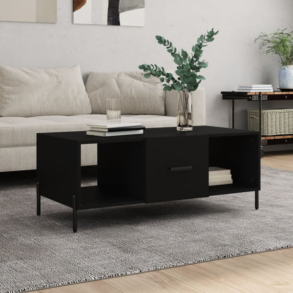 Schwarzer Couchtisch Ursula 102x50x40cm (Holz)