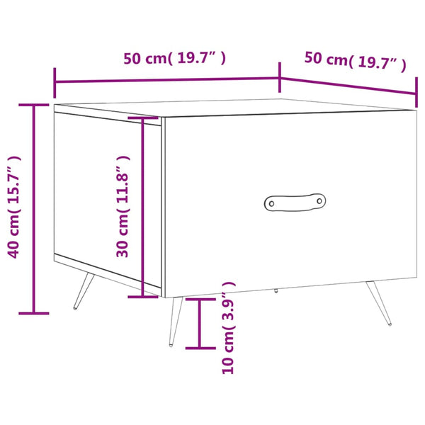 Couchtisch Benoni 50x50x40cm (Holz), schwarz