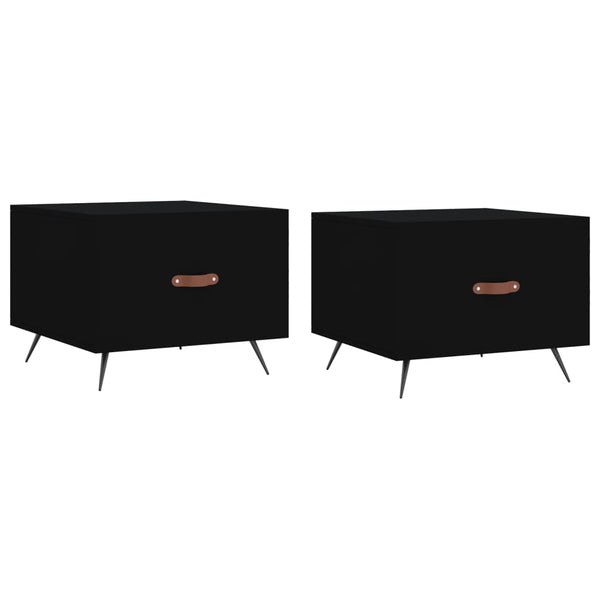 Schwarze Couchtische Benoni 50x50x40cm (2 Stück Holz)
