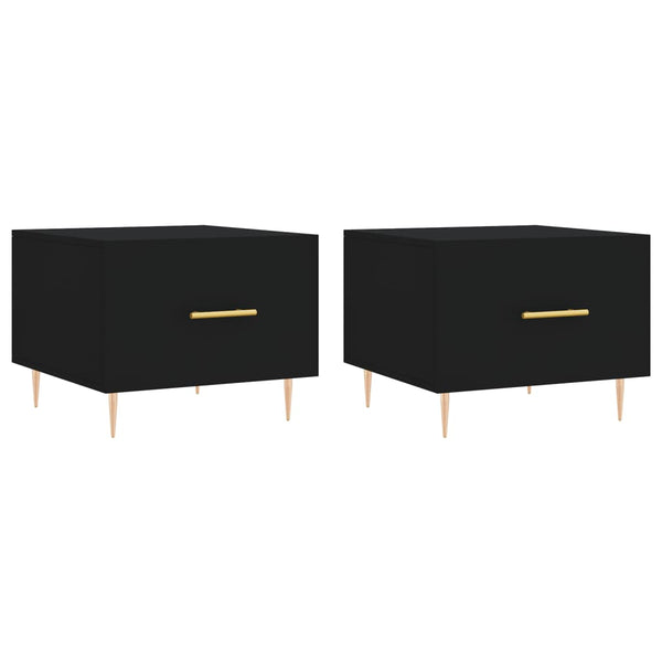 Schwarze Couchtische Ionus 50x50x40cm (2er-Set Holz)