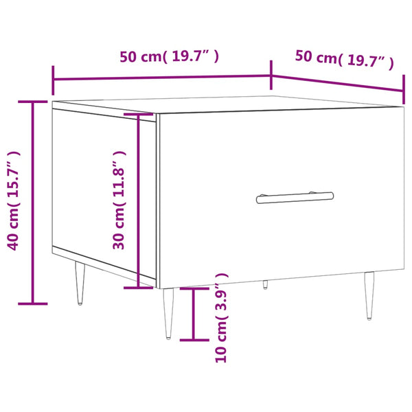 Graue Couchtische Ionus 50x50x40cm (2 Stk. Sonoma-Holz)