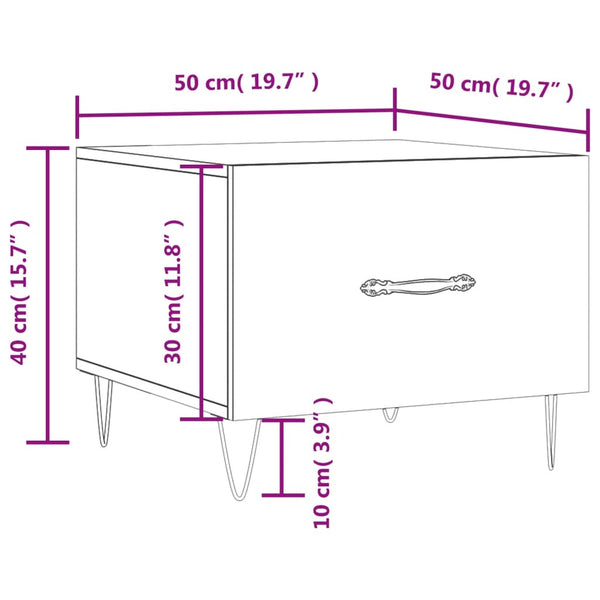 Grauer Couchtisch Lentia 50x50x40cm (Holz)