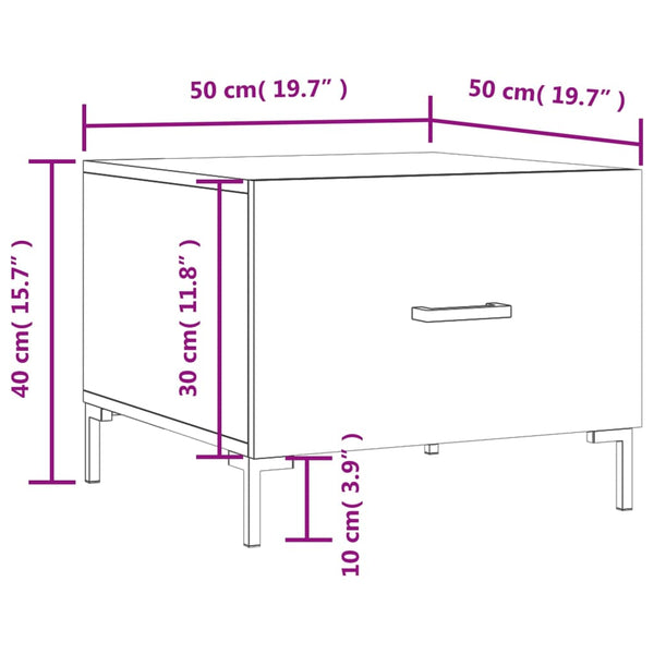 Grauer Couchtisch Terestre 50x50x40cm (Holz)