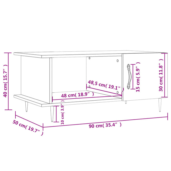 Schwarzer Couchtisch Salomeea 90x50x40cm (Holz)