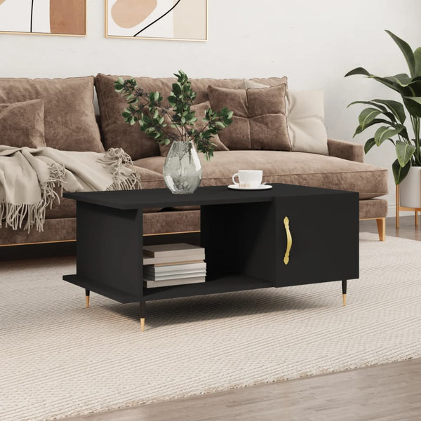 Schwarzer Couchtisch Salomeea 90x50x40cm (Holz)