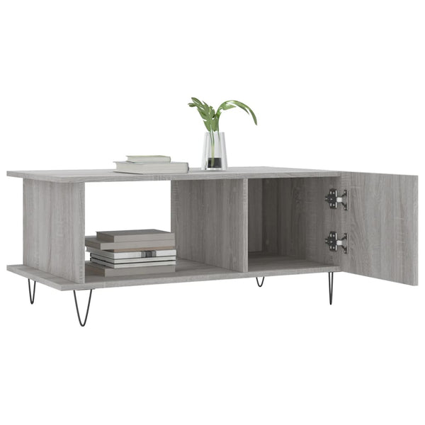 Grauer Couchtisch Rennie 90x50x40cm (Holz)