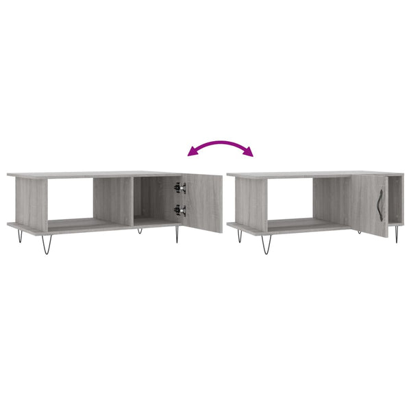 Grauer Couchtisch Rennie 90x50x40cm (Holz)