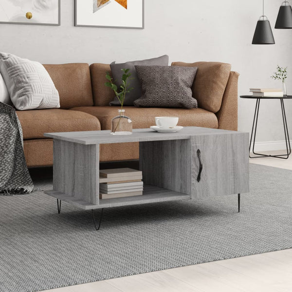 Grauer Couchtisch Rennie 90x50x40cm (Holz)