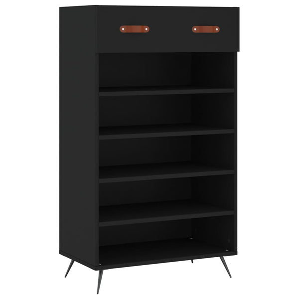 Schwarzer Schuhschrank Irininis 60x35x105cm (Holz)