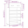 Schwarzer Schuhschrank Irininis 60x35x105cm (Holz)