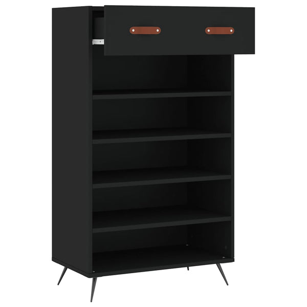 Schwarzer Schuhschrank Irininis 60x35x105cm (Holz)