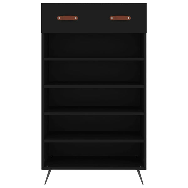 Schwarzer Schuhschrank Irininis 60x35x105cm (Holz)
