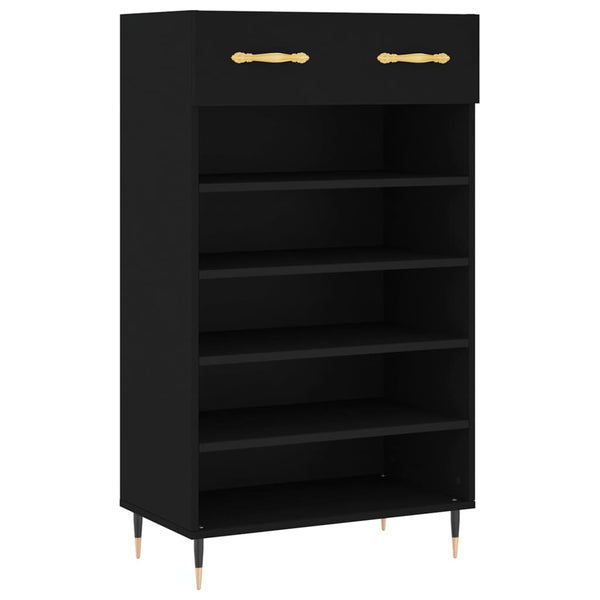 Schwarzer Schuhschrank Fructe 60x35x105cm (Holz)