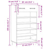 Schwarzer Schuhschrank Fructe 60x35x105cm (Holz)