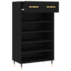 Schwarzer Schuhschrank Fructe 60x35x105cm (Holz)
