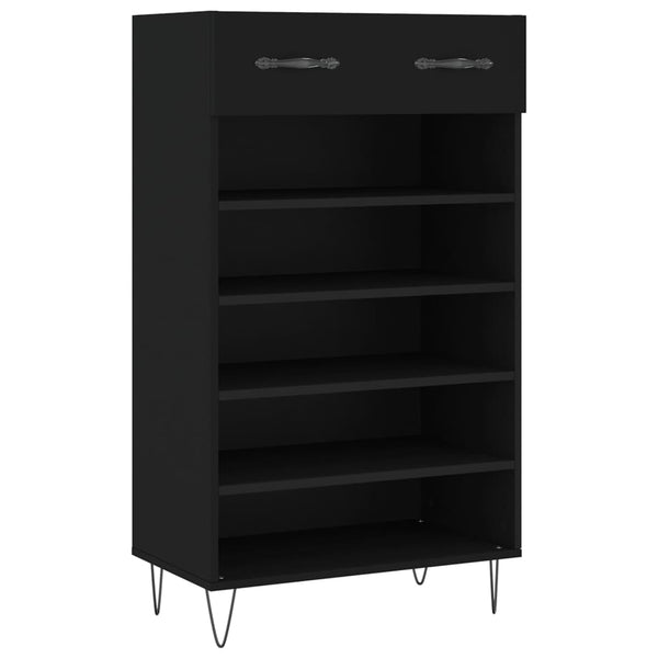 Schwarzer Schuhschrank Cherish 60x35x105cm (Holz)