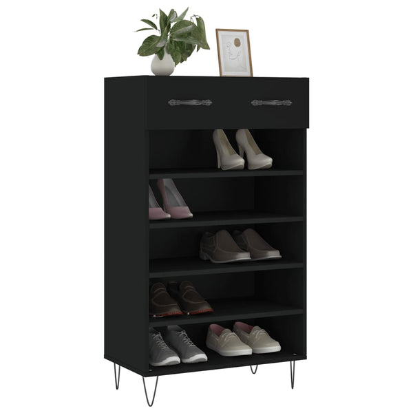 Schwarzer Schuhschrank Cherish 60x35x105cm (Holz)