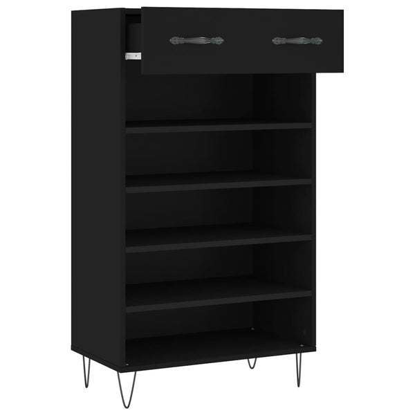 Schwarzer Schuhschrank Cherish 60x35x105cm (Holz)