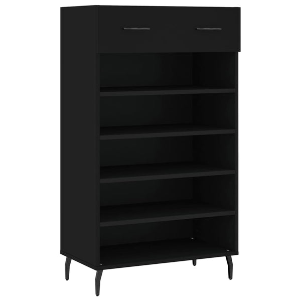 Schwarzer Schuhschrank Zagorca 60x35x105cm (Holz)