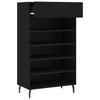 Schwarzer Schuhschrank Zagorca 60x35x105cm (Holz)