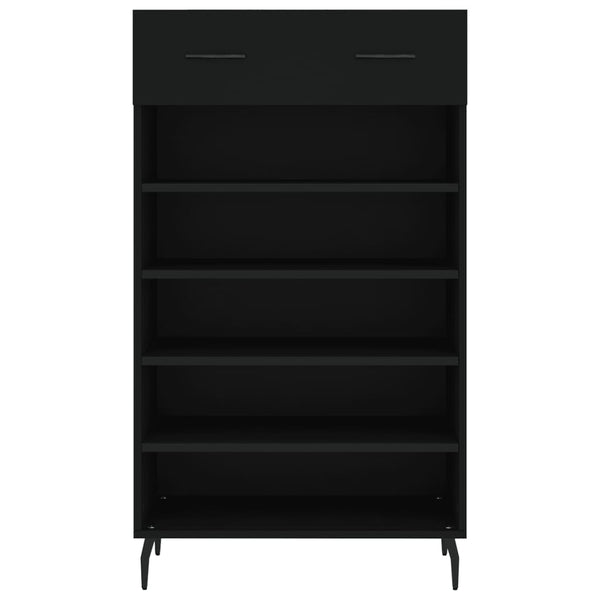 Schwarzer Schuhschrank Zagorca 60x35x105cm (Holz)