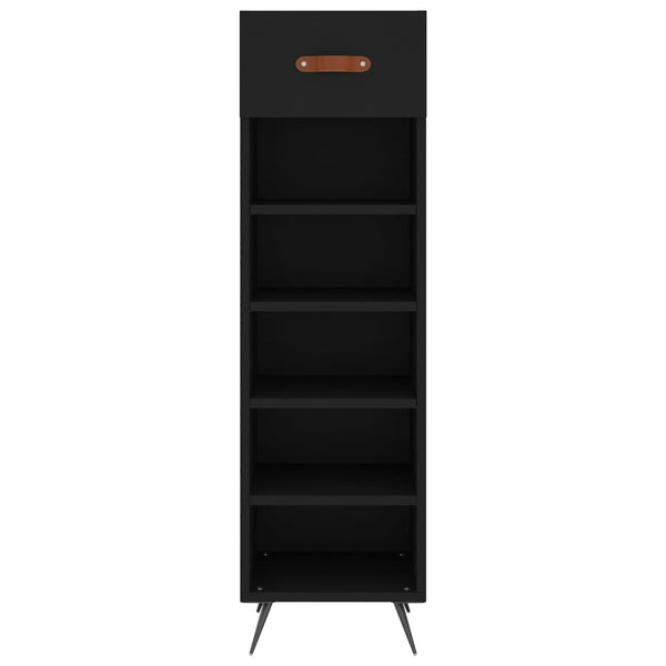 Schwarzer Schuhschrank Alysha 30x35x105cm (Holz)