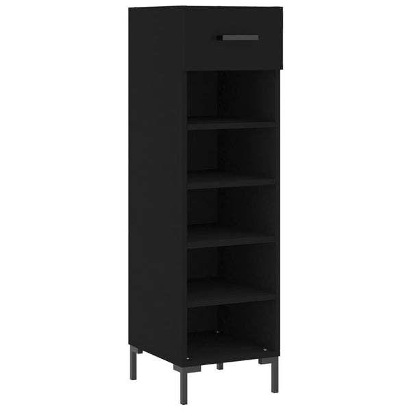 Schwarzer Schuhschrank Albinita 30x35x105cm (Holz)