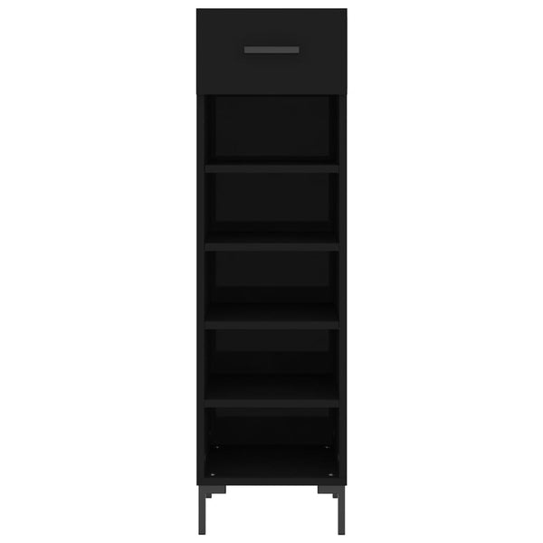 Schwarzer Schuhschrank Albinita 30x35x105cm (Holz)
