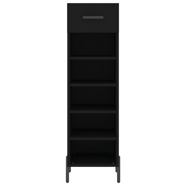 Schwarzer Schuhschrank Estill 30x35x105cm (Holz)
