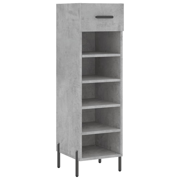 Betongrauer Schuhschrank Estill 30x35x105cm (Holz)