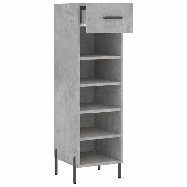 Betongrauer Schuhschrank Estill 30x35x105cm (Holz)