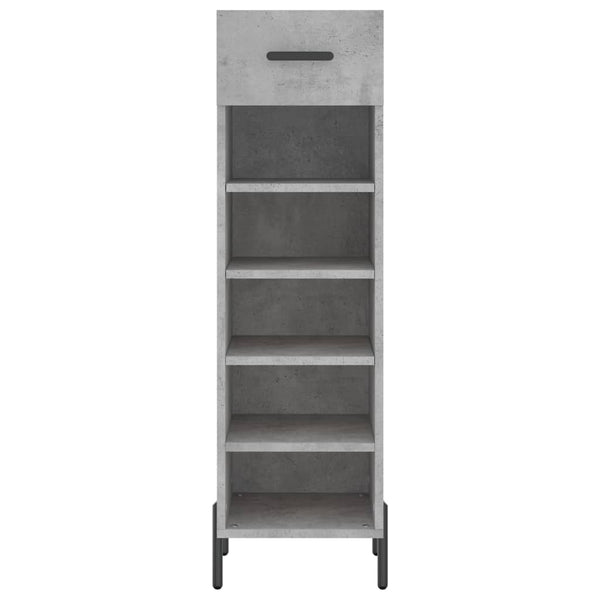 Betongrauer Schuhschrank Estill 30x35x105cm (Holz)