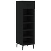 Schwarzer Schuhschrank Anmari 30x35x105cm (Holz)