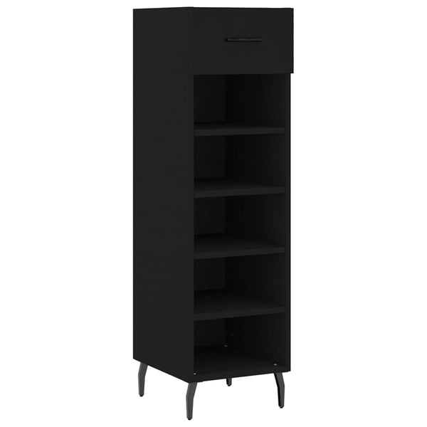 Schwarzer Schuhschrank Anmari 30x35x105cm (Holz)