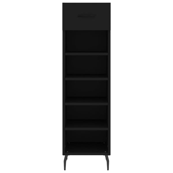 Schwarzer Schuhschrank Anmari 30x35x105cm (Holz)
