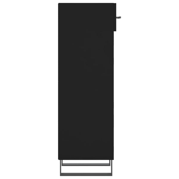 Schwarzer Schuhschrank Melek 30x35x105cm (Holz)